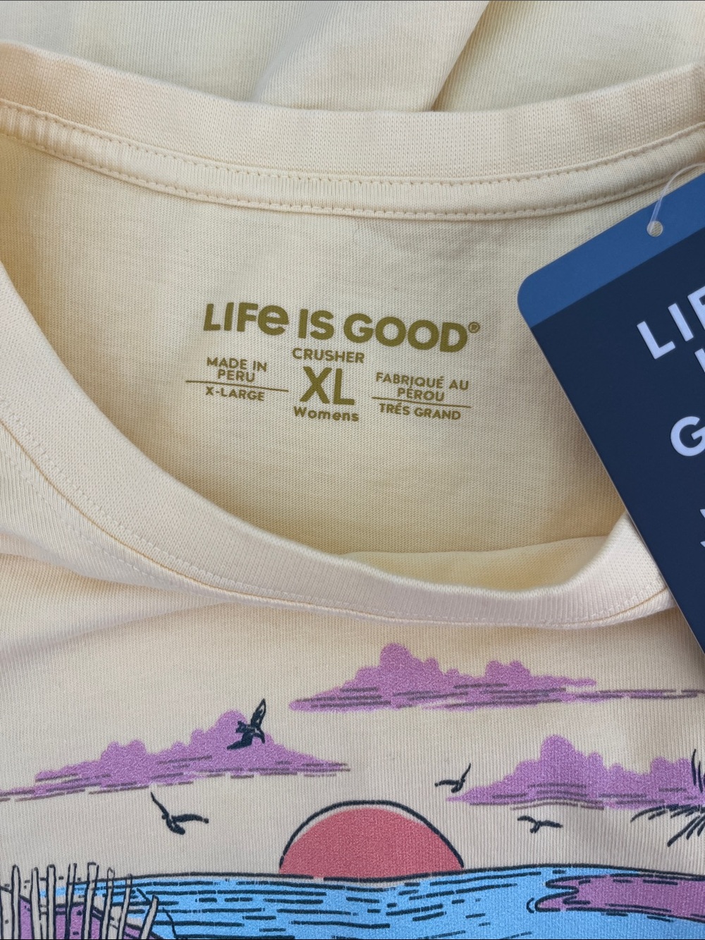 Life Is Good Pale Yellow Sunset Beach Graphic Tee - Picture 5 of 8
